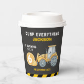 Construction Birthday Paper Cups Turning Six 紙コップ (裏面)