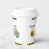 Construction Birthday Paper Cups Turning Six White 紙コップ (右)