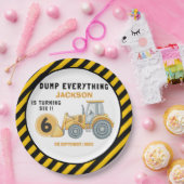 Construction Birthday Paper Plates Turning 6 ペーパープレート (パーティー)