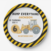 Construction Birthday Paper Plates Turning 6 ペーパープレート (正面)