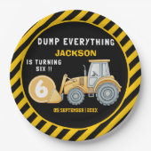 Construction Birthday Paper Plates Turning 6 ペーパープレート (正面)