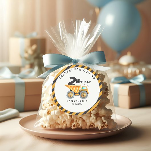 Construction Birthday Party 2 Years ラウンドシール