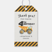 Construction Birthday Party 4th years ギフトタグ (正面)