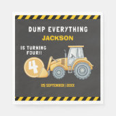 Construction Birthday Party  | Excavator & Truck スタンダードランチョンナプキン (正面)