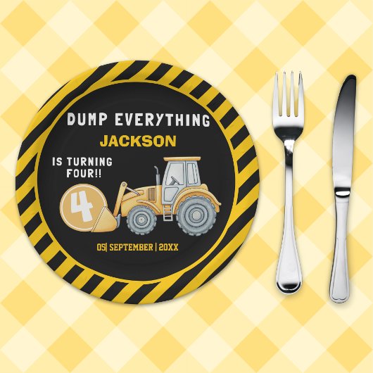 Construction Birthday Party | Excavator & Wrecking ペーパープレート