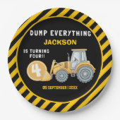 Construction Birthday Party | Excavator & Wrecking ペーパープレート (正面)