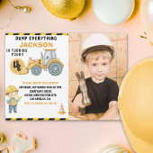 Construction Birthday with Photo | Dump Truck 招待状