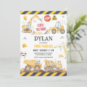 Construction Boy Birthday Invitation 招待状 (スタンド正面)