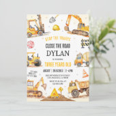 Construction Boy Birthday Invitation 招待状 (スタンド正面)