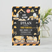 Construction Boy Birthday Invitation 招待状 (スタンド正面)