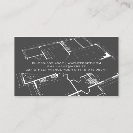 Construction Builder Logo | 設計図 名刺 (裏面)