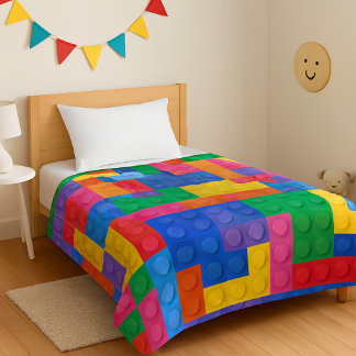 Construction Building Blocks Toy Pattern 2 フリースブランケット