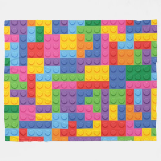 Construction Building Blocks Toy Pattern 2 フリースブランケット (正面(横))