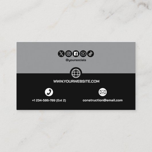 Construction Building Crane Business Card 名刺 (裏面)