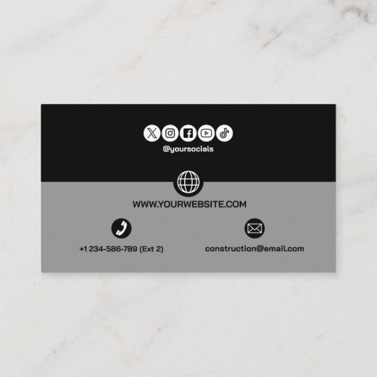 Construction Building Crane Business Card 名刺 (裏面)
