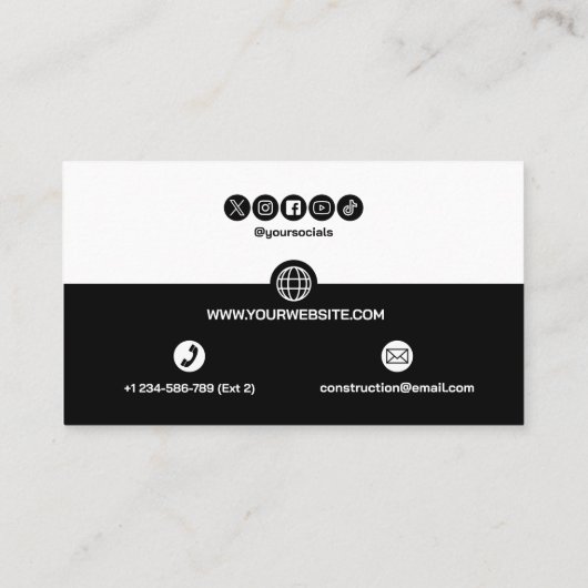 Construction Building Crane Business Card 名刺 (裏面)