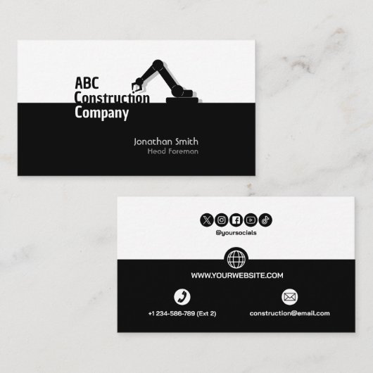 Construction Building Crane Business Card 名刺 (正面/裏面)