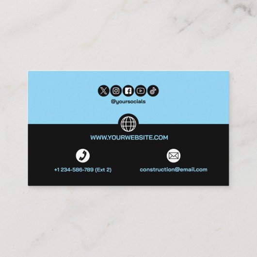 Construction Building Crane Business Card 名刺 (裏面)