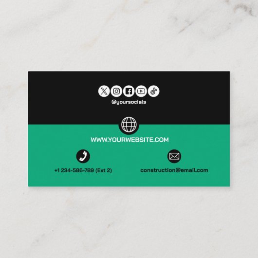 Construction Building Crane Business Card 名刺 (裏面)
