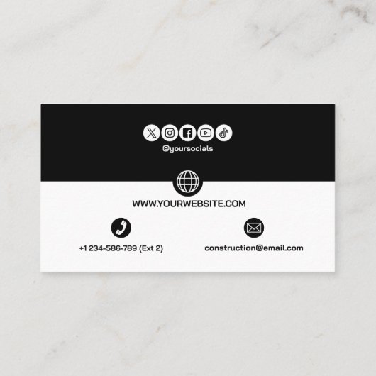 Construction Building Crane Business Card 名刺 (裏面)