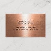Construction Bulldozer Plant Operator Copper 名刺 (裏面)