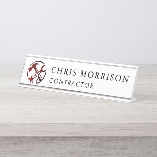 Construction Business Marketing Logo デスクネームプレート (正面)