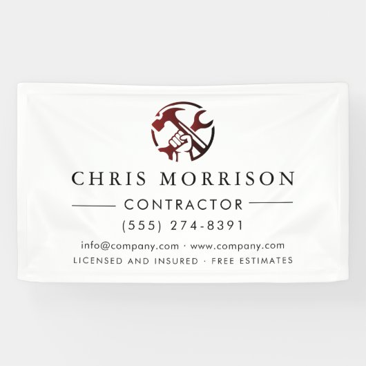 Construction Business Marketing Logo 横断幕 (横)