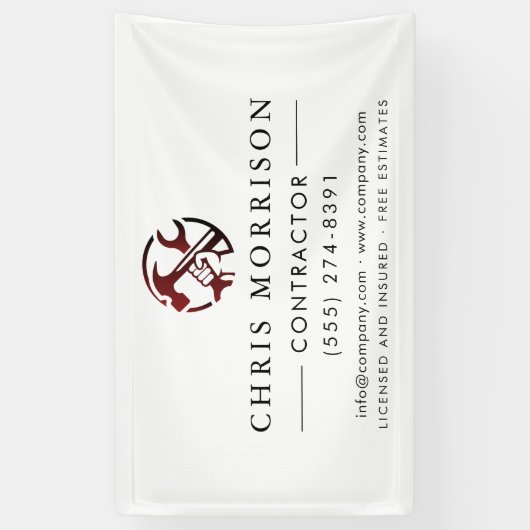 Construction Business Marketing Logo 横断幕 (縦)