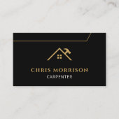 Construction Carpenter Carpentry Wood QR Code 名刺 (正面)