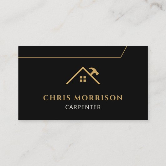 Construction Carpenter Carpentry Wood QR Code 名刺 (正面)