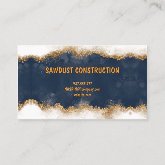 Construction Carpenter Wooden dark rustic timber 名刺 (裏面)