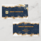 Construction Carpenter Wooden dark rustic timber 名刺 (正面/裏面)