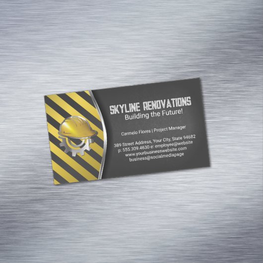 Construction Caution | Hard Hat Helmet マグネット名刺 (インサイチュ)