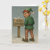 Construction Christmas card - naughty elf! カード (黄色い花)