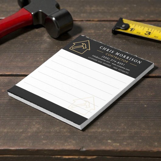 Construction Company Black Gold Notepad ノートパッド