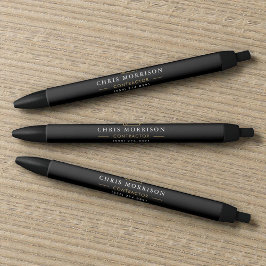 Construction Company Black Gold Pen 黒ボールペン