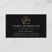 Construction Company Black Gold QR Code 名刺 (正面)