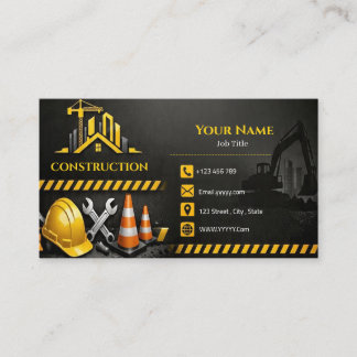 Construction Company Business Card Contractor Hand 名刺