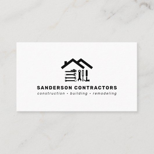 Construction company modern QR code 名刺 (正面)