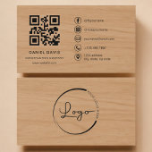 Construction Company Wood Professional QR Code 名刺
