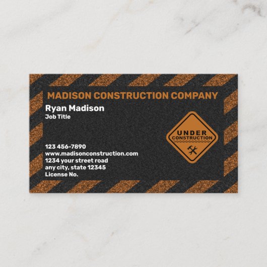 Construction | Contractor 名刺 (正面)