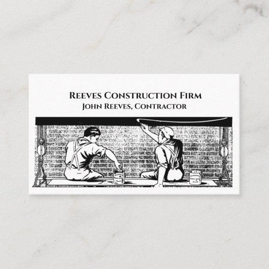 Construction Contractor Architect Business Card 名刺 (正面)