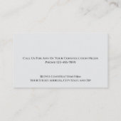 Construction Contractor Architect Business Card 名刺 (裏面)
