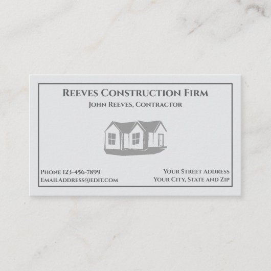 Construction Contractor Architect Business Card 名刺 (正面)