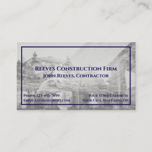 Construction Contractor Architect Business Card 名刺 (正面)