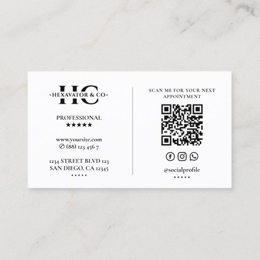 Construction Contractor Heavy Equipment Operator 名刺 (裏面)