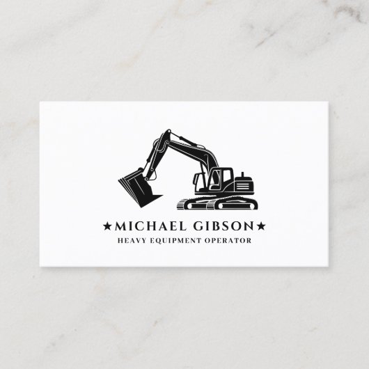 Construction Contractor Heavy Equipment Operator 名刺 (正面)