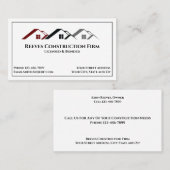 Construction Contractor Roofer Business Cards 名刺 (正面/裏面)