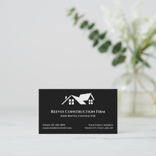 Construction Contractor Roofer Business Cards 名刺 (スタンド正面)