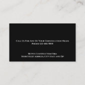 Construction Contractor Roofer Business Cards 名刺 (裏面)
